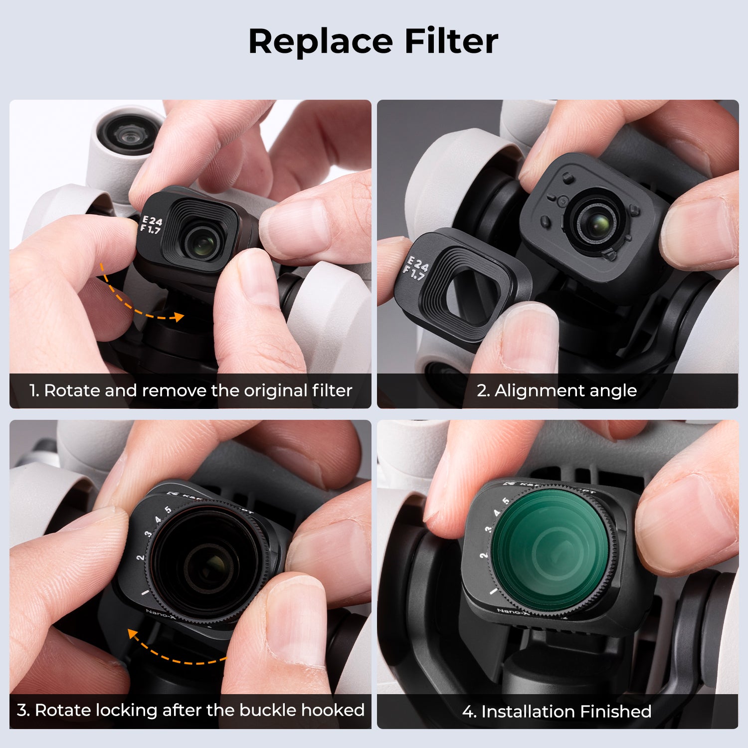 DJI Drone Mini 3 Pro & Mini 3 Variable ND2-ND32 Filter with Single-sided Anti-reflection Green Film Waterproof and Scratch-resistant DJI Drone Mini 3 Pro & Mini 3 Variable ND2-ND32 Filter with Single-sided Anti-reflection Green Film Waterproof and Scratch-resistant